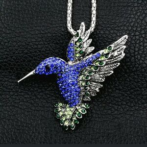 Betsy Johnson Blue Hummingbird Necklace/Pin